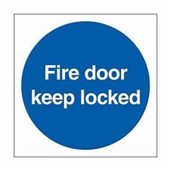 76mm Fire Door Keep Locked Sign SAA (2pk)